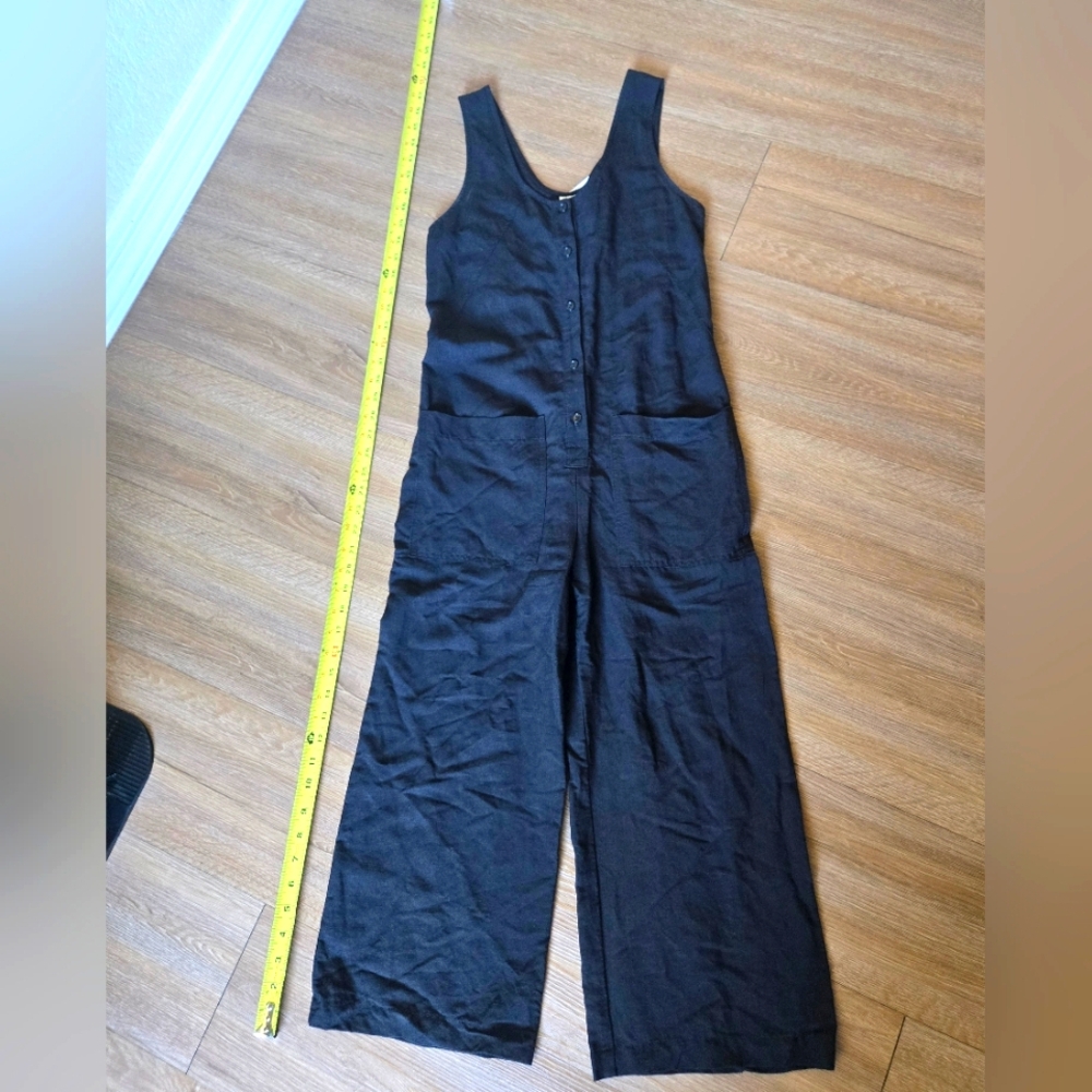 Eve Gravel Black linen mix jumpsuit